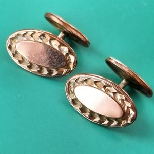 Vintage oval cufflinks gold tone cuff links mens